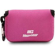 MegaGear Ultra Light Neoprene Camera Case Bag with Carabiner for Panasonic Lumix DC-ZS80, DC-ZS70, DMC-ZS100, DC-TZ95, DC-TZ90, DMC-TZ100 (Hot Pink)