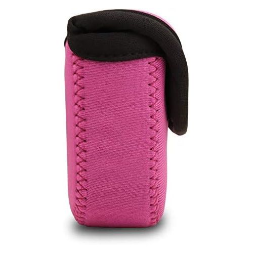  MegaGear Ultra Light Neoprene Camera Case Bag with Carabiner for Panasonic Lumix DC-ZS80, DC-ZS70, DMC-ZS100, DC-TZ95, DC-TZ90, DMC-TZ100 (Hot Pink)