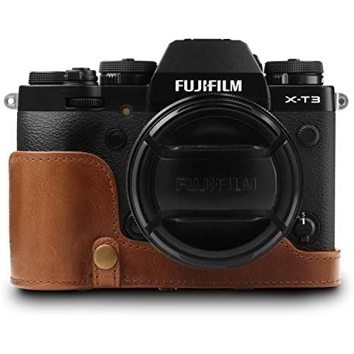  MegaGear Ever Ready Genuine Leather Camera Case Compatible with Fujifilm X-T3 (XF23mm - XF56mm & 18-55mm Lens)