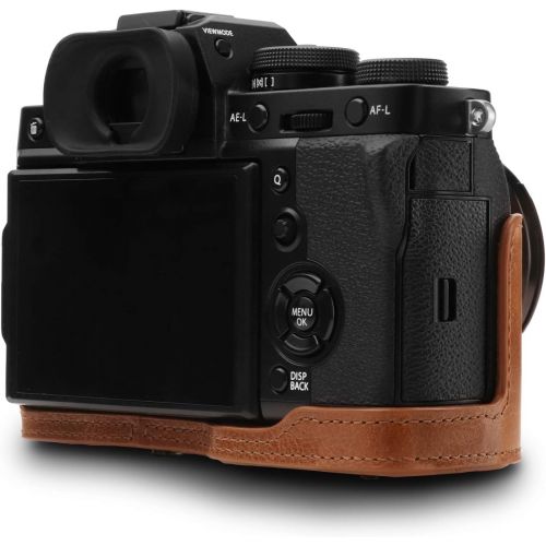  MegaGear Ever Ready Genuine Leather Camera Case Compatible with Fujifilm X-T3 (XF23mm - XF56mm & 18-55mm Lens)