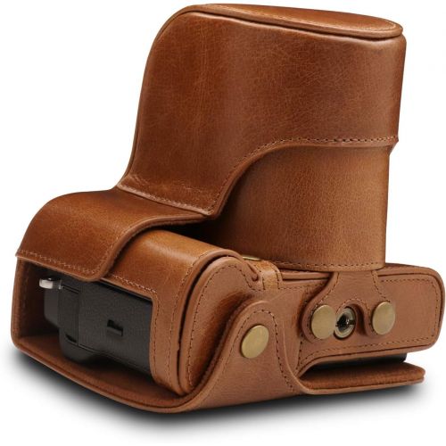  MegaGear Ever Ready Genuine Leather Camera Case Compatible with Fujifilm X-T3 (XF23mm - XF56mm & 18-55mm Lens)