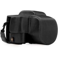 MegaGear Panasonic Lumix DC-FZ80, FZ82 Ever Ready Leather Camera Case and Strap, with Battery Access - Black - MG1223