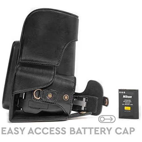  MegaGear Ever Ready Leather Camera Case Compatible with Nikon Coolpix P900, P900S