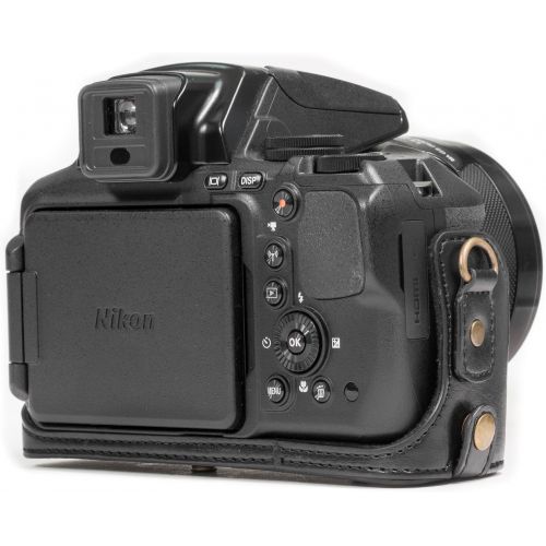  MegaGear Ever Ready Leather Camera Case Compatible with Nikon Coolpix P900, P900S