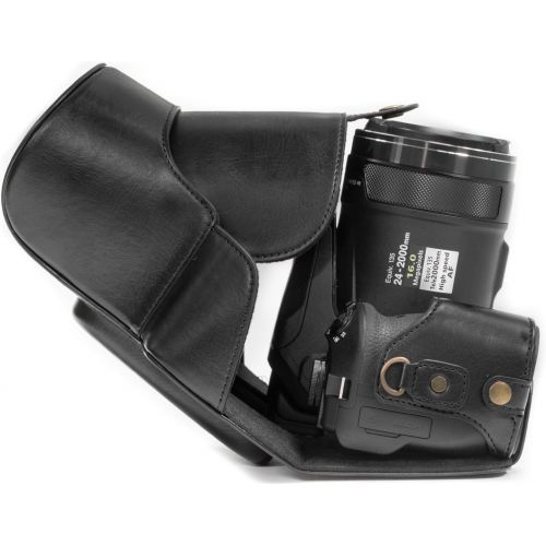  MegaGear Ever Ready Leather Camera Case Compatible with Nikon Coolpix P900, P900S