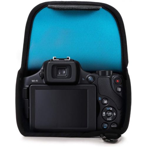  MegaGear Ultra Light Neoprene Camera Case Bag with Carabiner for Canon PowerShot SX60 HS Digital Camera (Blue)