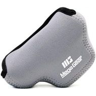 MegaGear Ultra Light Neoprene Camera Case Bag with Carabiner for Nikon 1 J4, Nikon 1 J5 with 10-30mm (Grey)