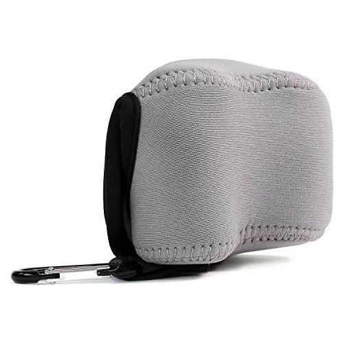  MegaGear Ultra Light Neoprene Camera Case Bag with Carabiner for Nikon 1 J4, Nikon 1 J5 with 10-30mm (Grey)