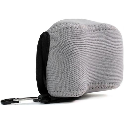  MegaGear Ultra Light Neoprene Camera Case Bag with Carabiner for Nikon 1 J4, Nikon 1 J5 with 10-30mm (Grey)