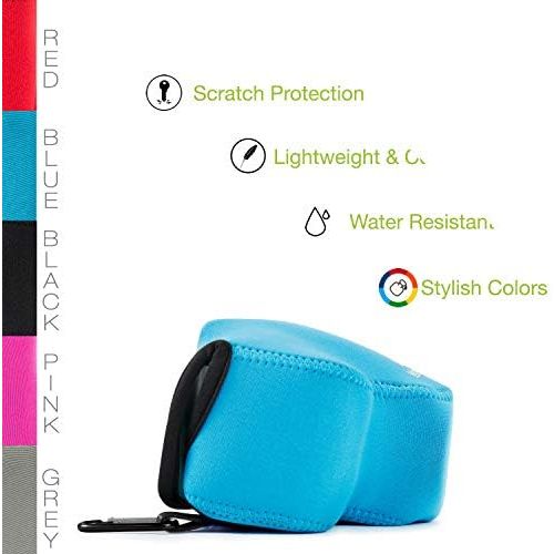  MegaGear Ultra Light Neoprene Camera Case Bag with Carabiner for Nikon COOLPIX B500 Digital Camera (Blue)