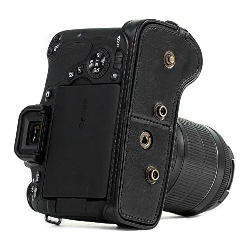  MegaGear Ever Ready Leather Camera Case Compatible with Canon EOS Rebel T6i, Rebel T6s, 8000D