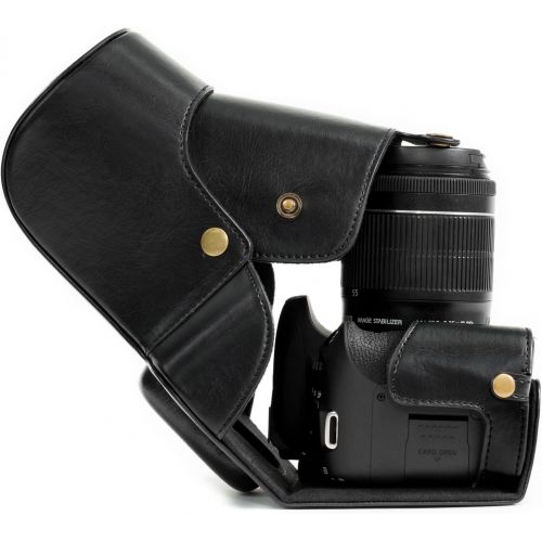  MegaGear Ever Ready Leather Camera Case Compatible with Canon EOS Rebel T6i, Rebel T6s, 8000D