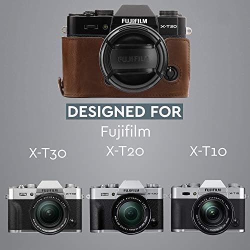  MegaGear Ever Ready Leather Camera Half Case and Strap Compatible with Fujifilm X-T30, X-T20, X-T10