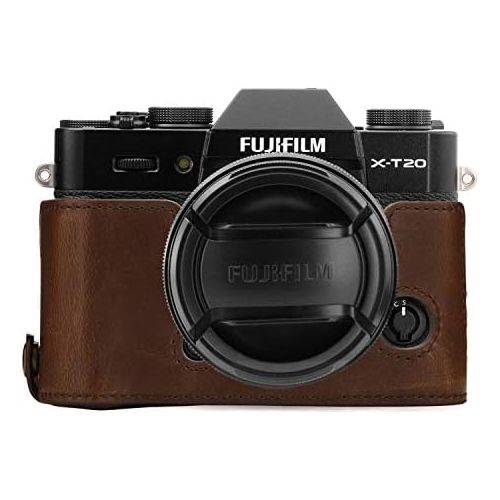  MegaGear Ever Ready Leather Camera Half Case and Strap Compatible with Fujifilm X-T30, X-T20, X-T10