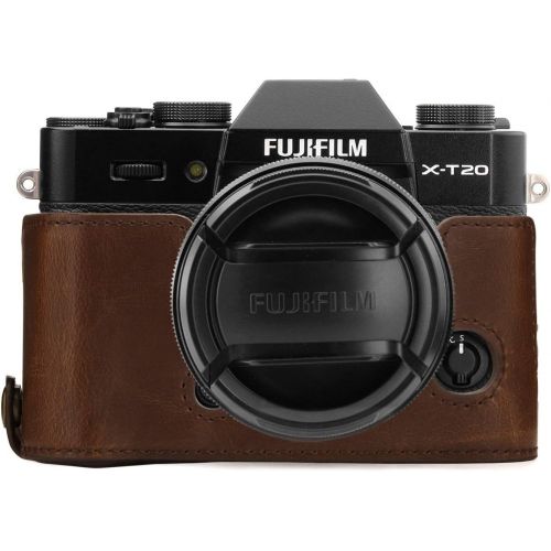  MegaGear Ever Ready Leather Camera Half Case and Strap Compatible with Fujifilm X-T30, X-T20, X-T10