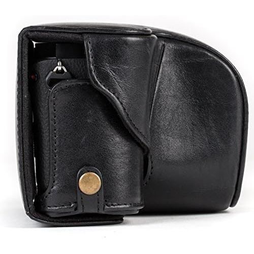  MegaGear Ever Ready Genuine Leather Camera Case and Bag for Sony Alpha A6300, A6000 (16-50 mm) (Black)