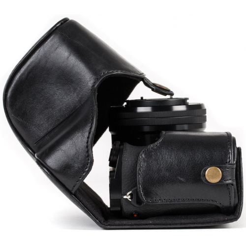  MegaGear Ever Ready Genuine Leather Camera Case and Bag for Sony Alpha A6300, A6000 (16-50 mm) (Black)