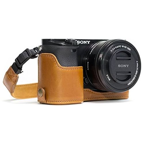  MegaGear Ever Ready Leather Camera Half Case Compatible with Sony Alpha A6300, A6000