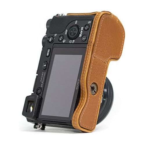  MegaGear Ever Ready Leather Camera Half Case Compatible with Sony Alpha A6300, A6000