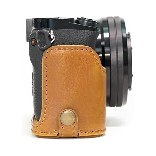  MegaGear Ever Ready Leather Camera Half Case Compatible with Sony Alpha A6300, A6000