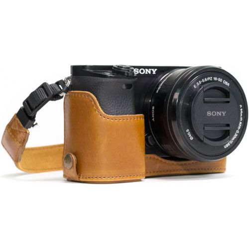  MegaGear Ever Ready Leather Camera Half Case Compatible with Sony Alpha A6300, A6000