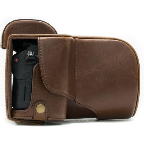  MegaGear Sony Alpha A7S II, A7R II, A7 II (28-70mm) Ever Ready Leather Camera Case and Strap, with Battery Access - Dark Brown - MG1121