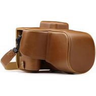 MegaGear Ever Ready Leather Camera Case Compatible with Canon EOS Rebel SL3, Kiss X10, Rebel SL2, Kiss X9 18-55mm Lens