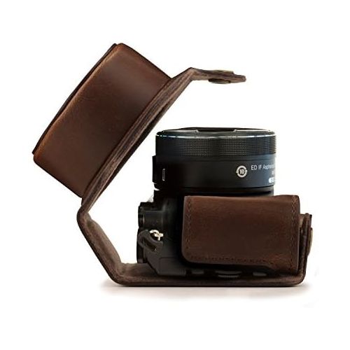  MegaGear Ever Ready Leather Camera Case Compatible with Nikon 1 J5 (10-30mm)