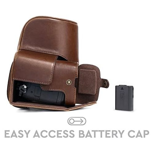  MegaGear Ever Ready Leather Camera Case Compatible with Sony Cyber-Shot DSC-RX10 IV, DSC-RX10 III