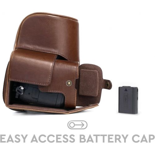  MegaGear Ever Ready Leather Camera Case Compatible with Sony Cyber-Shot DSC-RX10 IV, DSC-RX10 III