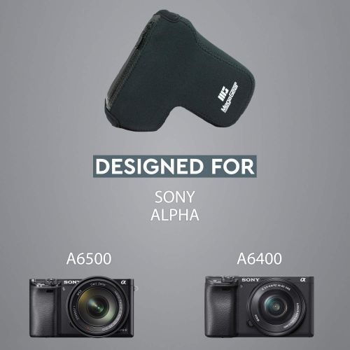  MegaGear MG1499 Sony Alpha A6400, A6500 (18-135mm) Ultra Light Neoprene Camera Case - Black