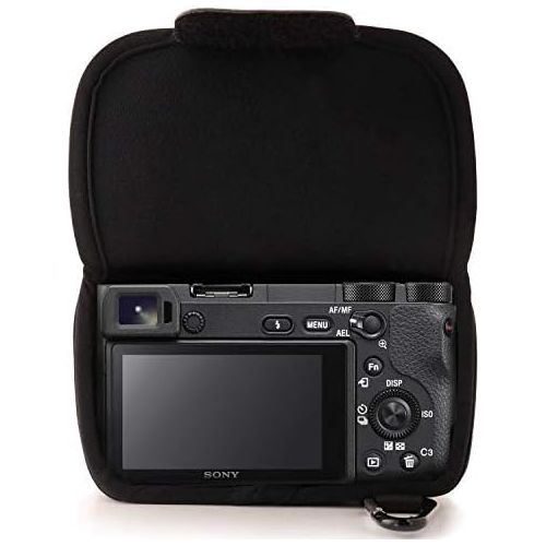  MegaGear MG064 Ultra Light Neoprene Camera Case Compatible with Sony Alpha A6400, A6500, A6300, A6000 (16-50 mm)-Black (MG063)