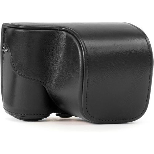  MegaGear Ever Ready Protective Leather Camera Case, Bag for Sony Alpha a5000, Sony a5100 with 16-50mm OSS Lens (Black)