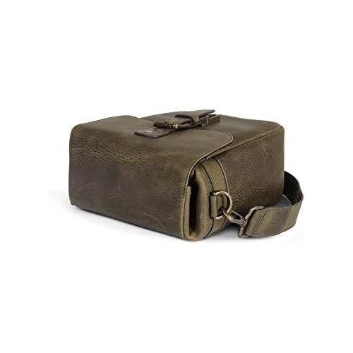  MegaGear Torres Mini Genuine Leather Camera Messenger Bag for Mirrorless, Instant and DSLR Cameras