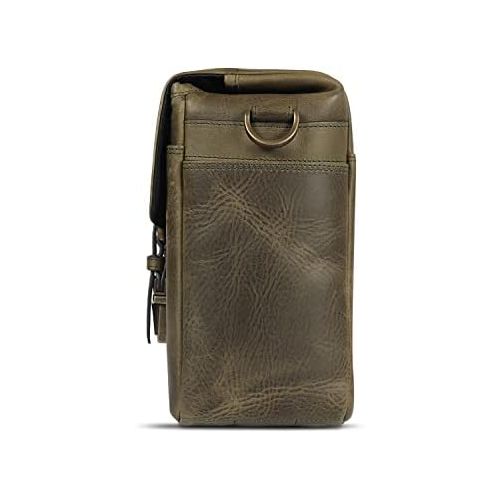  MegaGear Torres Mini Genuine Leather Camera Messenger Bag for Mirrorless, Instant and DSLR Cameras