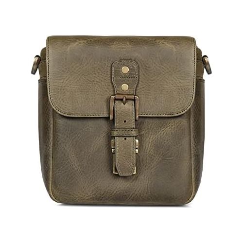  MegaGear Torres Mini Genuine Leather Camera Messenger Bag for Mirrorless, Instant and DSLR Cameras