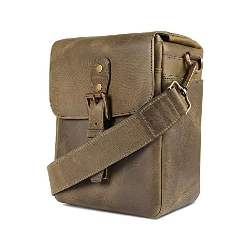  MegaGear Torres Mini Genuine Leather Camera Messenger Bag for Mirrorless, Instant and DSLR Cameras