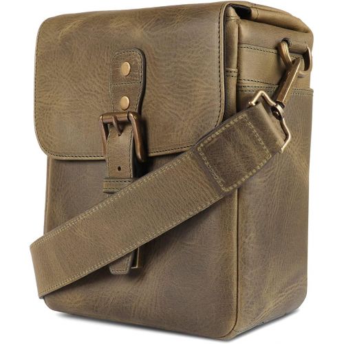  MegaGear Torres Mini Genuine Leather Camera Messenger Bag for Mirrorless, Instant and DSLR Cameras