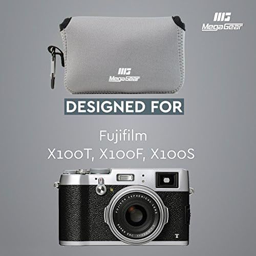  MegaGear Fujifilm X100F, X100T, X100S Ultra Light Neoprene Camera Case, with Carabiner - Gray - MG1095