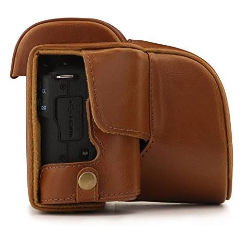  MegaGear Ever Ready Leather Camera Case Compatible with Canon EOS M50 Mark II (15-45mm), M50 (15-45mm)