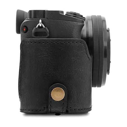  MegaGear Ever Ready Leather Camera Case Compatible with Sony Alpha A6100, A6400 (18-135mm)