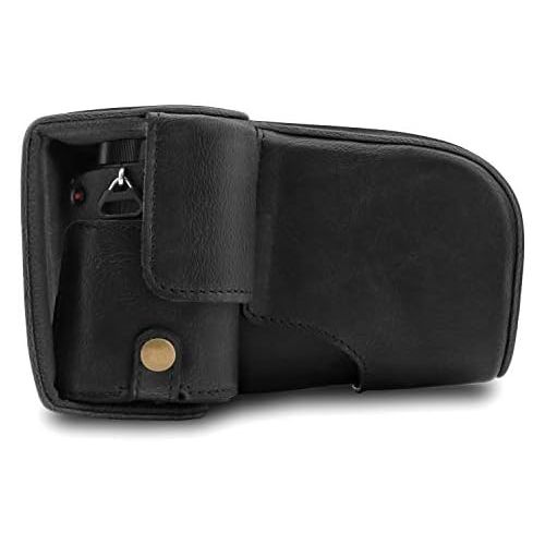  MegaGear Ever Ready Leather Camera Case Compatible with Sony Alpha A6100, A6400 (18-135mm)