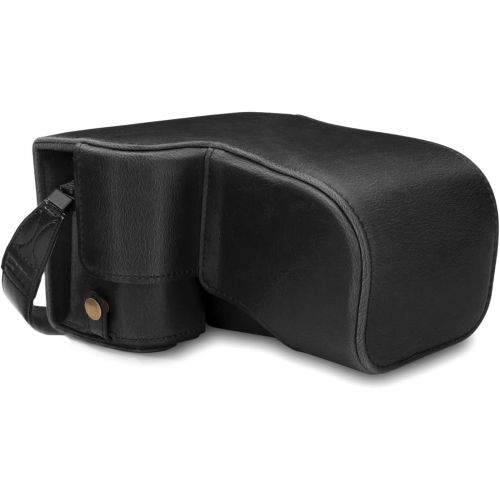  MegaGear Ever Ready Leather Camera Case Compatible with Sony Alpha A6100, A6400 (18-135mm)