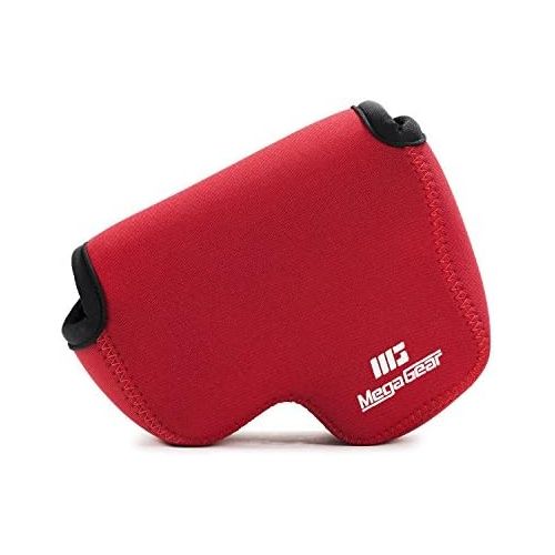  MegaGear Ultra Light Neoprene Camera Case Bag with Carabiner for Nikon COOLPIX B500 Digital Camera (Red)