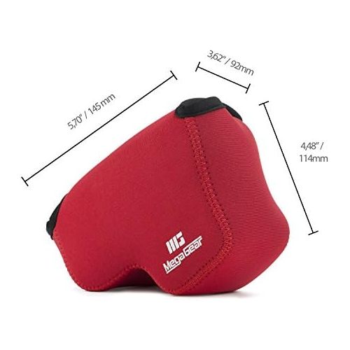  MegaGear Ultra Light Neoprene Camera Case Bag with Carabiner for Nikon COOLPIX B500 Digital Camera (Red)