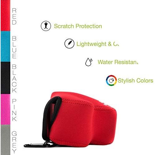  MegaGear Ultra Light Neoprene Camera Case Bag with Carabiner for Nikon COOLPIX B500 Digital Camera (Red)