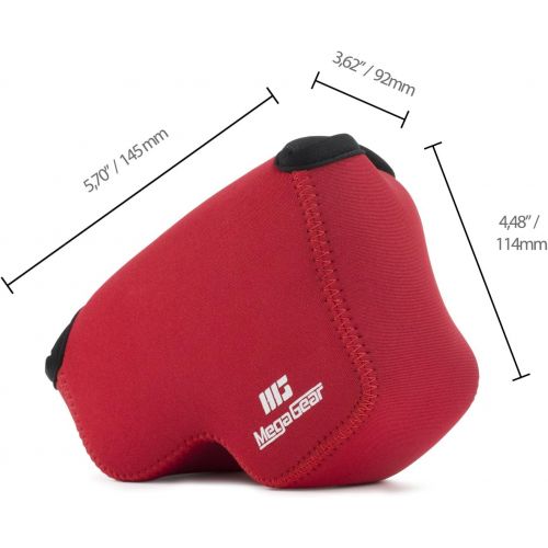  MegaGear Ultra Light Neoprene Camera Case Bag with Carabiner for Nikon COOLPIX B500 Digital Camera (Red)