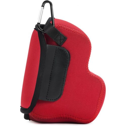  MegaGear Ultra Light Neoprene Camera Case Bag with Carabiner for Nikon COOLPIX B500 Digital Camera (Red)