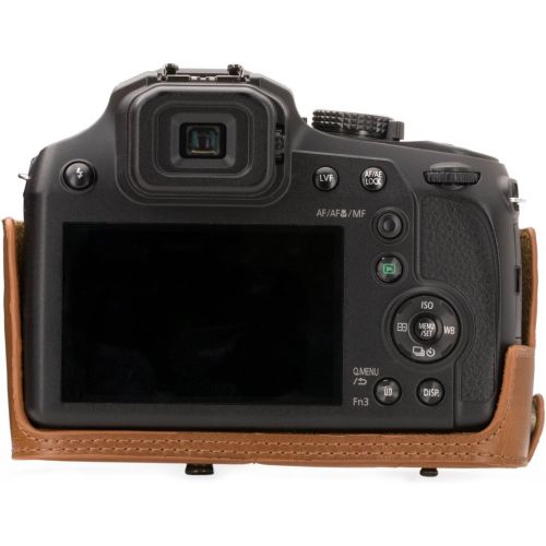  MegaGear Panasonic Lumix DC-FZ80, FZ82 Ever Ready Leather Camera Case and Strap, with Battery Access - Light Brown - MG1225