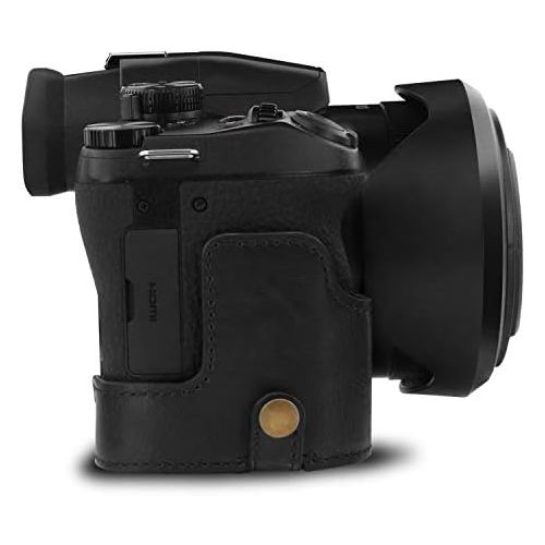  MegaGear Ever Ready Leather Camera Case Compatible with Leica V-Lux 5, Panasonic Lumix DC-FZ1000 II